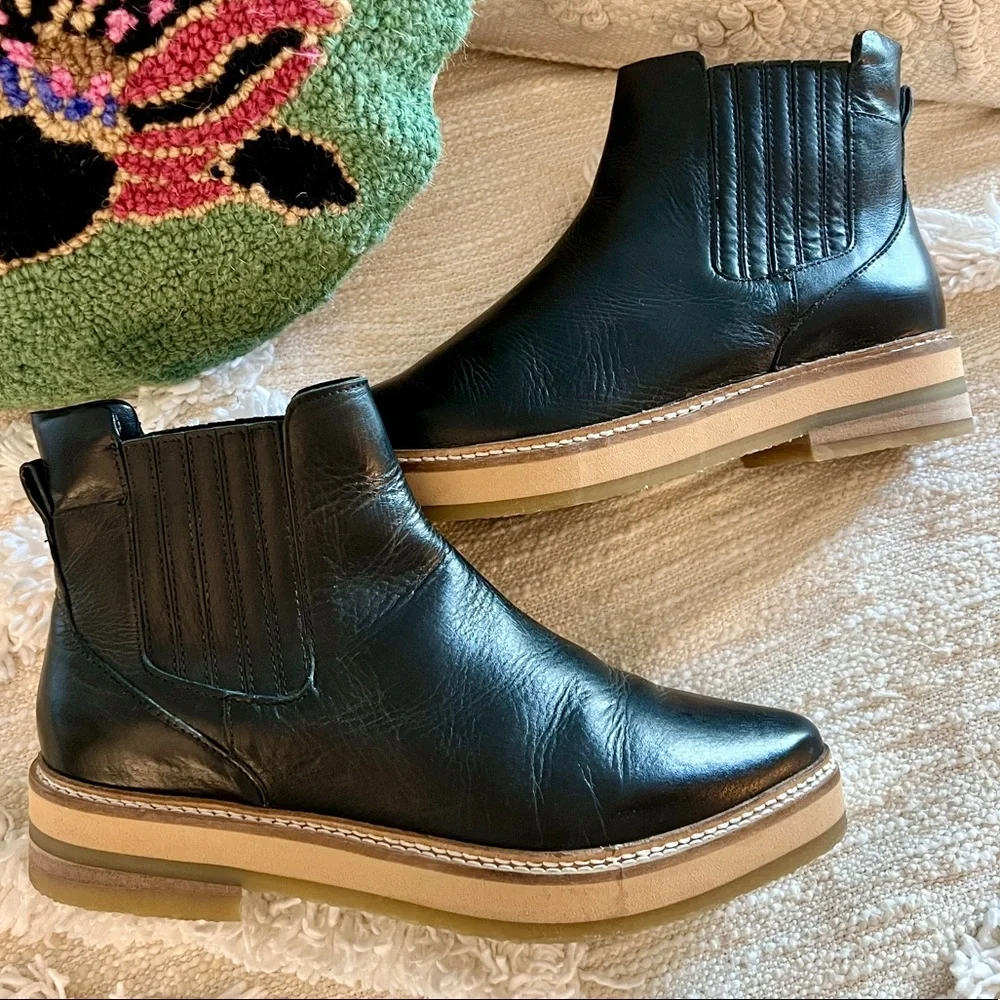 Roolee Prince Black Leather Pointy Toe Booties Boots 40 - Picture 12 of 16